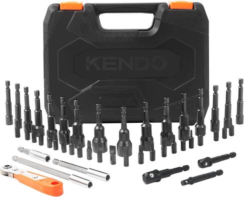 Kendo 22 Piece Impact Hex Head Wrench Bit Set with Magnetic CNC Machined Tip, 1/4 Hex Shank S2 Steel Hex Bits, 2" Long, 20+1 Pack (Metric and SAE) in Saudi Arabia