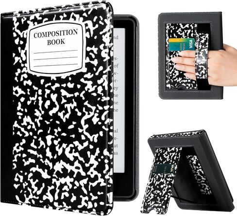 حافظة CoBak مع حامل لجهاز Kindle Paperwhite - غطاء متين من جلد البولي يوريثان مع خاصية التنبيه التلقائي للنوم، وفتحة للبطاقة، وميزة حزام اليد - يناسب جهاز Kindle Paperwhite من الجيل الحادي عشر مقاس 6.8 بوصات إصدار التوقيع 2021 in Saudi Arabia