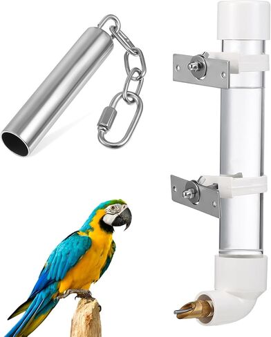 Balacoo Bird Drinker Waterer - Bird Feeder for Cage, Parrot Automati Drinking Device Water Dispenser with Bell Toy for Cockatiel Parakeet Conure in Saudi Arabia