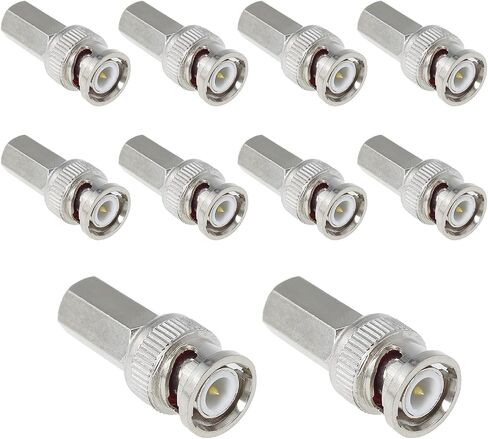 10PCS 3.2cm/1.3inch BNC Locking Mechanism High Tolerance Fitting RG59 Cable Connection Adapter BNC Male Stranded Coaxial RG59 Connector Suitable for Antennas Cable Satellite and CCTV in Saudi Arabia