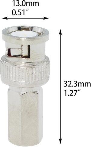 10PCS 3.2cm/1.3inch BNC Locking Mechanism High Tolerance Fitting RG59 Cable Connection Adapter BNC Male Stranded Coaxial RG59 Connector Suitable for Antennas Cable Satellite and CCTV in Saudi Arabia