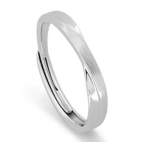 Meissa Adjustable Promise Rings for Couples Sterling Silver Matching Wedding Bands Interwined Couples Ring Sets for Men and Women Adjustable Twist Engagement Statement Promise Ring, Set of Two Rings