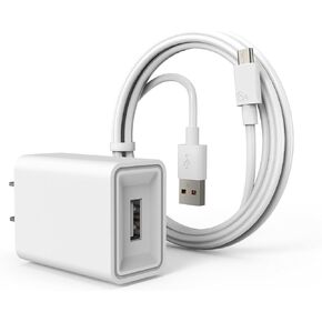 Power Cord for SimpliSafe Indoor Camera, Blink Mini Camera, Samsung Galaxy Tab A 7.0" 8.0" 9.7" 10.1", E,S,S2,3,4,Tab 3 4 Note 4 5 S7 Edge S6 S2 J7 J5 J3 J3V J2 Wall Charger Adapter Replacement, 6.5FT