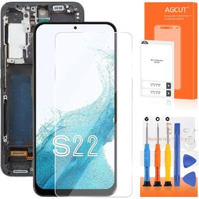 INCELL for Samsung Galaxy S22 5G Screen Replacement for Samsung S22 5G LCD Display Touch SM-S901B SM-S901U LCD Digitizer Touch Screen Assembly Black with Frame(No Fingerprint)