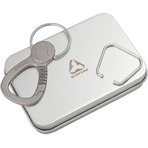Mini Titanium Keychain Clip, Small Metal Snap Clips, Anti-Lost Quick Release Belt Keyring Hook for Camping, Travel, Hiking