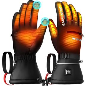 Heated Gloves, 7.4V 3200mAh Electric Gloves Heated for Men/Women Rechargeable, Waterproof Work Motorcycle Glove for Winter Outdoor Ski Snowboard
