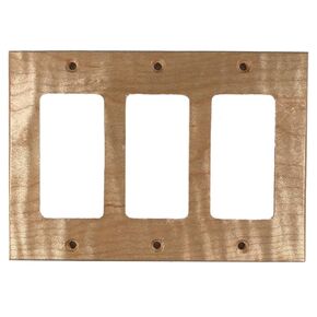 (3 Pack) Walnut 1-Gang Light Switch Plate. Solid Wood. Handmade in USA.