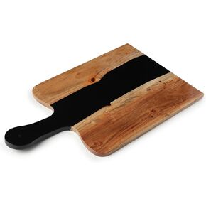 Acacia Wood & Epoxy cheese board | 16.5x10inch | Use as serving platter tray for charcuterie, appetizers, Snacks, dishes | Resin Cutting Board for fruits and vegetables | Turquoise