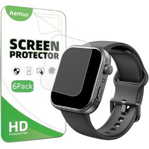Screen Protector Compatible for TOZO S6 Smartwatch 1.85" (6 Pack) PET Clear Film For S6 Smart Watch