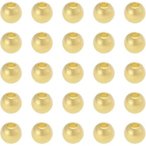 100PCS Fly Tying Brass Beads Fishing Hook Weight for Freshwater and Saltwater Fishing Slotted Fly Tying Beads Fishing Gear Accessories Gold