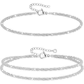 Nanafast 4-6PCS Ankle Bracelets Set for Women Gold Boho Beach Anklet Chain Adjustable Foot Jewelry for Girls Extremely Simple Style