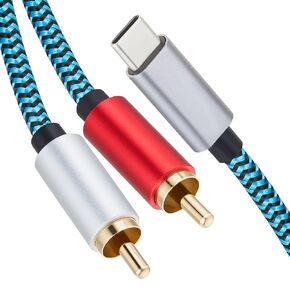 USB C to RCA Audio Cable 3FT，USB C to 2 Male RCA Audio Stereo Cable Type C to RCA Cable, USB-C Y Splitter Audio Cord, for iPhone 15 Series, Home Theater, DVD, Amplifier, Speaker, Car Stereo