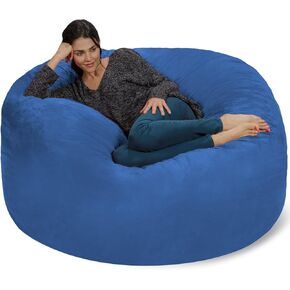 Chill Sack Bean Bag Chair: Giant 5' Memory Foam Furniture Bean Bag - Big Sofa with Soft Micro Fiber Cover - Black