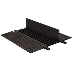 Guard Dog GD5X75-B/B Polyurethane Heavy Duty 5 Channel Low Profile Cable Protector with ADA Compliant Ramp, Black Lid with Black Ramp, 36" Length, 33.3" Width, 1.25" Height