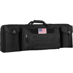 Soft Double Rifle Case - 36" & 42" Tactical Long Gun Bag- with Lockable Zipper, Backpack Strap - for Hunting, Shooting Range