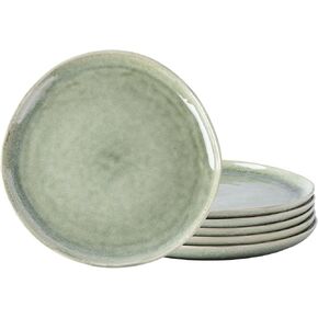 AmorArc Ceramic Plates Set of 6, 8.5 Inch Handmade Reactive Glaze Stoneware Plates set for Dessert, Salad, Appetizer, Small Dinner Plates, Microwave & Dishwasher Safe, Scratch Resistant