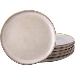 AmorArc Ceramic Plates Set of 6, 8.5 Inch Handmade Reactive Glaze Stoneware Plates set for Dessert, Salad, Appetizer, Small Dinner Plates, Microwave & Dishwasher Safe, Scratch Resistant