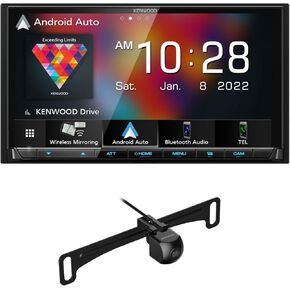 KENWOOD DMX9708S 6.95-Inch Capacitive Touch Screen, Car Stereo, Wired and Wireless CarPlay and Android Auto, Bluetooth | Plus KENWOOD CMOS-240U Universal Backup Camera