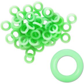 Tent Stakes Rings, 40 Pcs Tents Accessories Glow in The Dark, Tent Canopy Nail Rings, Camping Ground Stake Circle, 9mm Green Fluorescence Tent Pegs Loop for Outdoor Hiking