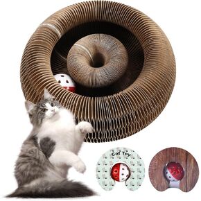 Cat Toy for Indoor Cats, Interactive Cat Scratcher Board with Ball Track for Kittens, Engaging Mental Stimulation Physical Exercise, Perfect Indoor Activity for Feline Playtime Fun