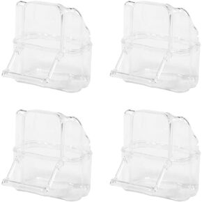4 Pieces Bird Feeding Cup Birds Feeder Bird Cage Feeder Bird Cage Cup Bird Feeding Dish Cup Parrot Food Bowl Parrot Feeding Bowl Bird Cage Food Cup, Transparent