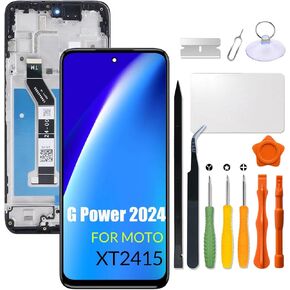 Replacement for Motorola Moto G Power 2024 LCD Screen with Frame for Moto G Power 5G(2024) XT2415 Screen Touch Digitizer Assembly LCD Display with Repair kit