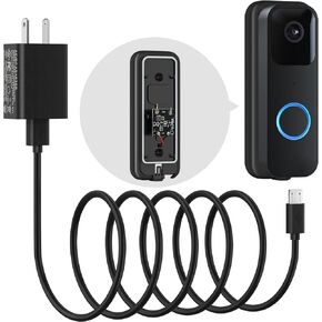 26.25Ft/8M Power Cable with Adapter and Doorbell Mount for Blink Video Doorbell,Weatherproof Charging Cable with 5V 2A Adapter Compatible with Blink Video Doorbell