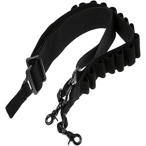 HWZ Tactical 2 Point Shotgun Sling 15 Shell Ammo Holder Bandolier 12Ga Nylon Military Shotgun Shell Sling
