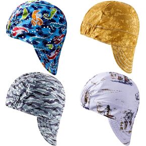 4 Pcs Welding Cap Flame Resistant Cotton Welding Hat for Men Women's Welders Caps Sweat Absorption Mesh Hat Liner for Welder Electrician Gas Station, Matched with Most Welding Helmet