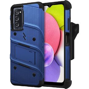 مجموعة ZIZO Bolt Bundle لجراب Galaxy A03s مع واقي شاشة وحامل وحامل - أزرق