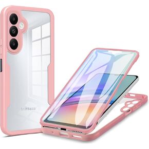 360°All-Inclusive Phone Case for Samsung Galaxy A05s, [Built in Screen Protector] Dual Layer Full Body Shockproof Clear Cover Case [Not-Yellowing] for Samsung Galaxy A05s QB-Pink