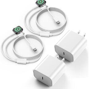 Upgraded Apple Watch Charger, 2-in-1 USB C Fast iPhone Watch Charger Apple MFi Certified 6FT Wireless Charging Cable with 20W Wall Charger Block for Apple Watch Series 8 7 6 5 SE iPhone14 13 12