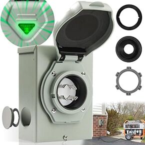GeepKey 30 Amp Power Inlet Box, NEMA 3R Power Inlet Box, NEMA L14-30P PB30 Power Inlet Box, 125/250 Volt, 7500 Watts Generator Transfer Switch, Weatherproof for Outdoor Use, ETL Listed
