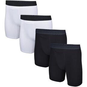 Tommy John Men’s Boxer Brief 8" - 2 pack - Underwear - Cotton Basics Boxers with Supportive Contour Pouch - Naturally Breathable Stretch Fabric (White/Black, Medium)