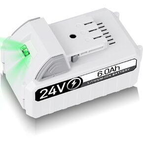 【3rd-generation+DC PORT】2Pack 24V 6.0Ah Replace Battery for Snow Joe, Sun Joe, Power Joe, Aqua Joe 24V iON+ Tools 24BAT-LTX 24VBAT-LTW 24VBAT-LTE 24VBAT-LT 24VBAT-XR Lithium Ion Power Tool Battery