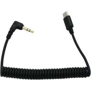 3.5mm TRS to USB C Coiled Cable Compatible with Rode Wireless GO 2 / VideoMic Go Pro+, Hollyland Lark M1/ M2, iPhone 15 - DAC Audio Microphone Adapter