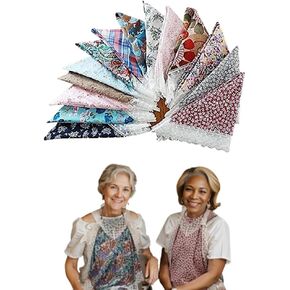 BESTHAVE Handmade Adult Bib Scarf Fashionable Alternative to Adult Bibs Lace handkerchief Women Scarf 2Pack 20 inch x 20 inch