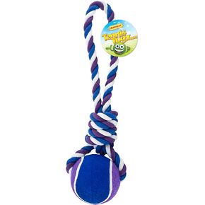 RUFFIN' IT Tennis Ball Rope Tug - Two-in-One Dog Toy for Park, Home, or Beach