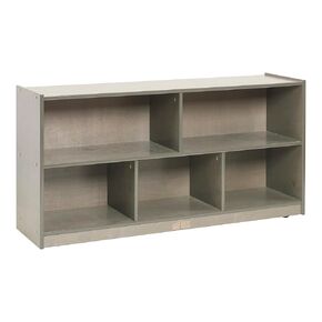 ECR4Kids 5-Compartment Mobile Storage Cabinet, 24in, Classroom Furniture, Natural