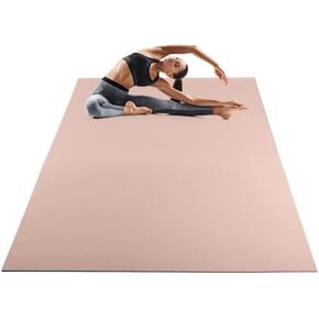 Large Yoga Mat - 6’x4’ Wide Exercise Mat - 8mm Thick Non-Slip Workout Mat - Gym Flooring for Home Gym Workouts, Pilates, Stretching by Wakeman (Blue)