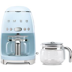 Smeg 50's Retro Drip Coffee Maker with Extra Carafe, Pastel Blue