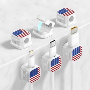 6 Pack Magnetic Cable Clips Cord Holder, Cord Organizers and Accessories Under Desk Cable Management for Home Office Desk Phone Car Wall Desktop Nightstand, Flower