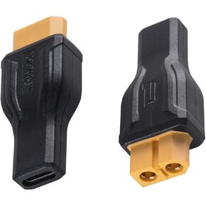 Poyiccot USB C to XT60 Adapter 2Pack, USB Type-C Female to XT60 Female Charging Connector, USB C to XT60 Extension Adapter 100W 20V/5A for Model, Energy Storage Power, Outdoor Power, Monitor Power