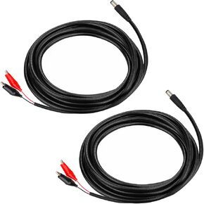 KSK 79-inch Chew Proof Trail Camera Power Cord (2 Pack) with Alligator Clips, 5.5x2.1mm DC External Power Cable, Compatible with Spypoint, Stealth Cam, Moultrie, Muddy, etc