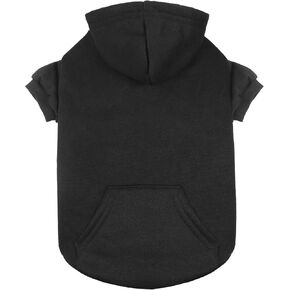 Dog Hoodie Dog Sweaters for Large Dogs Dog Sweater Soft Solid Brushed Fleece Dog Clothes Dog Hoodie Sweatshirt with Pocket(Black-L)