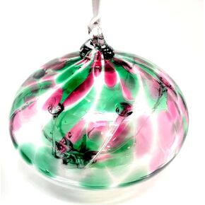 Red Tree of Life Glass Orb - Large 6 inch Hand Blown Globe Handmade Hanging Garden Gazing Ball Indoor Outdoor Home Décor
