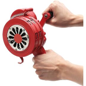 4.5" Red Aluminium Alloy Handheld Manual Operated Security Alarm Air Raid Siren Portable Safety