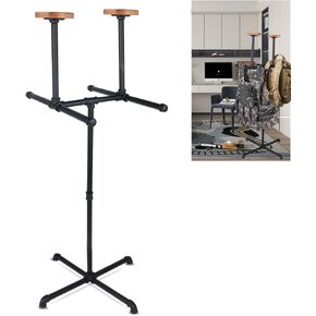 Heavy Duty Body Armor Stand Two Bracket Tactical Gear Stand Vest Belt Rack Law Enforcement Gear Stand Motorcycle Helmet Holder Stand Display Organizer, Black