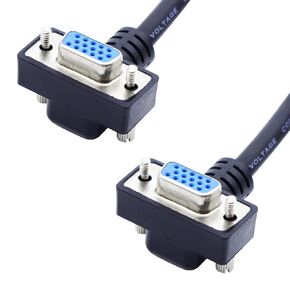 90 Degree VGA Cable 15 PIN VGA Monitor Cable VGA to VGA Cord 1080P VGA Extension Cord for Monitor Projector Computer (Male to Male)