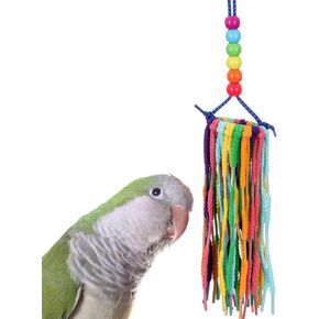 Super Bird Creations SB1203 Large Rainbow Aglets Bird Toy - Satisfies Chewing & Preening Instincts - African Greys Small Cockatoos Parrots - Encourages Curiosity - Ideal for Medium-Large Bird Size